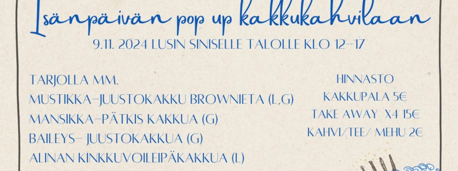 Isänpäivän pop up kahvila