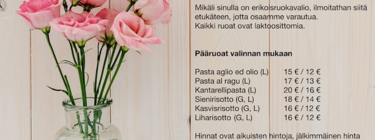 Rapakiven isänpäivälounan menu