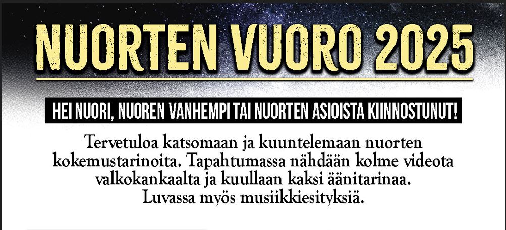 Nuorten vuoro 20245-tapahtuman banneri.