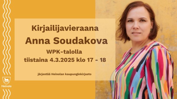 kirjailijavieras Anna Soudakova mainos