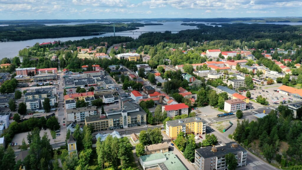 Ilmakuva Heinolan keskustasta